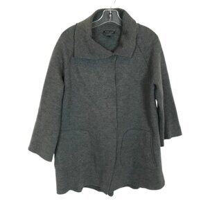 Eileen Fisher Womens Size XS Gray 100% Boiled Wool Jacket with Pockets